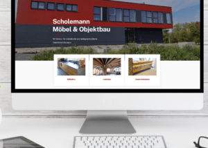 Grafik Deskotop oder Bildschirm mit den Design der Website