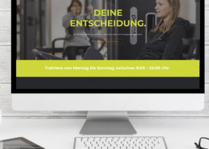 Grafik vom Monitor, wo ein Ausschnitt der neuen Website zusehen ist.